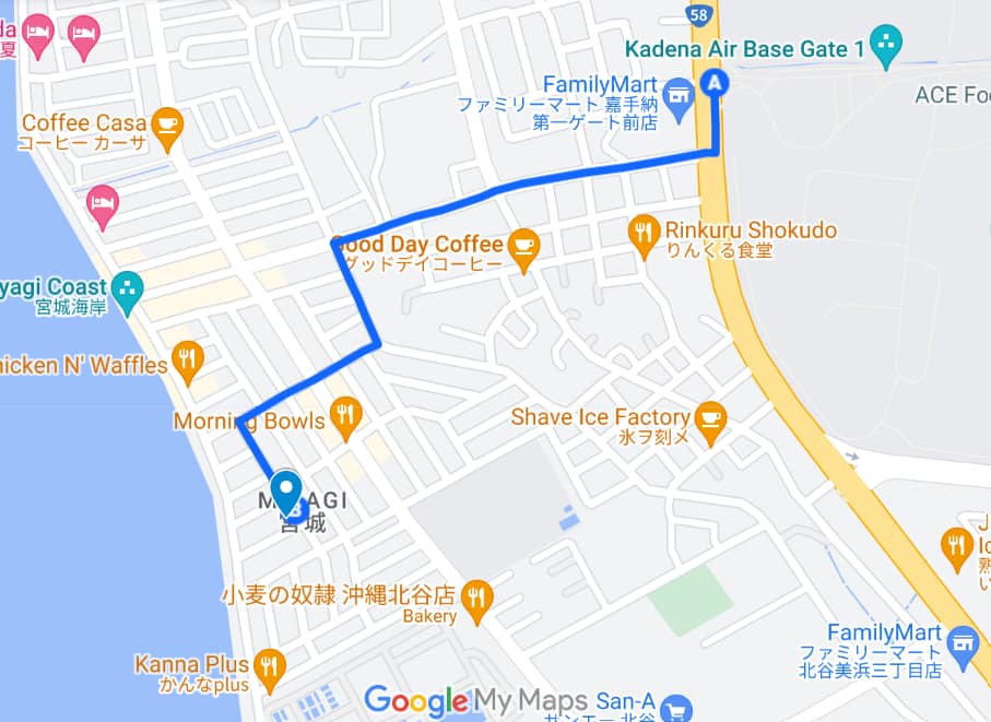 Located just outside Kadena gate 1 near the Sunabe sea wall